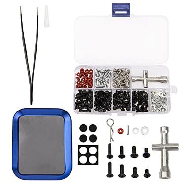 Imagem de ShareGoo Universal RC Screws Kit,M3 Screws Flat washers R Clips Hexagon Wrench Repair Tool Box with Magnetic Screw Tray Compatible with Traxxas Axial Redcat HSP HPI 1/8 1/10 RC Car
