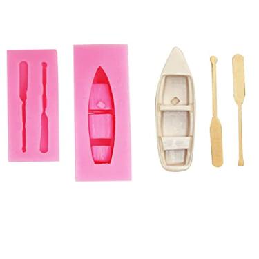 Imagem de Xidmold 2 peças pequenos moldes de silicone para remos de barco a remo 3D moldes para fondant de chocolate moldes para doces de chocolate molde para decoração de bolo molde de argila de polímero