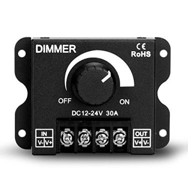 Imagem de Controle de iluminação LED Dimmer DC 12V-24V Controlador de escurecimento de iluminação 30A 12 Volt Interruptor de luz de 24 Volts. Solução fácil para tiras de LEDs Barras de tubos Elimine o trabalho desordenado da fiação, economize incômodo de frisar e conectar