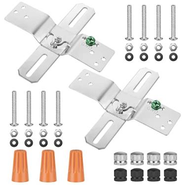 Imagem de Canomo Suporte de montagem de luminárias de 10 cm, barra transversal com parafusos e porcas, rotação de 180 e ângulo fixo, 2 pacotes