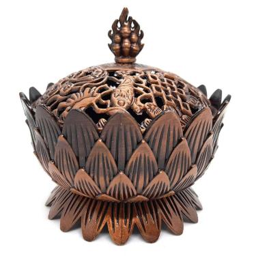 Imagem de Turíbulo Sacro Defumador Divino De Mesa Metal Pequeno 10cm