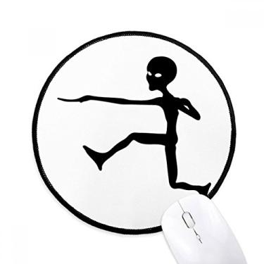 Imagem de DIYthinker Universo Alienígena Monster Jumping Alien Mouse Pad Desktop Office Tapete Redondo para Computador