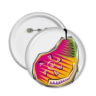 Imagem de Decoração de acessórios de decoração com elementos culturais mexicanos com ilustração de broches e símbolo de comida, pera, 5 peças