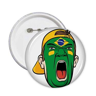 Imagem de Broche de maquiagem com bandeira nacional do Brasil, broches, emblema, acessório, decoração, 5 peças