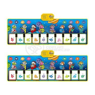 Imagem de Kit 2 Un Piano Music Tapete Musical 10 Teclas Touch azul