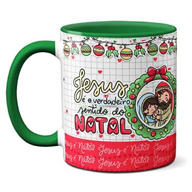 Imagem de Caneca Natal É Tempo De Partilhar Amor Jesus O Sentido Natal (Verde)