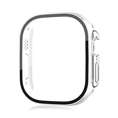 Imagem de SDUTIO para Apple Watch Ultra 49mm smartwatch protetor de tela PC vidro capa pára-choques acessórios temperados série iwatch ultra 49 mm (cor: prata, tamanho: ultra 49mm)