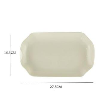 Imagem de Travessa Refrataria De Pcln New Bone Branco 27,5X16,5X3,5cm - Lyor