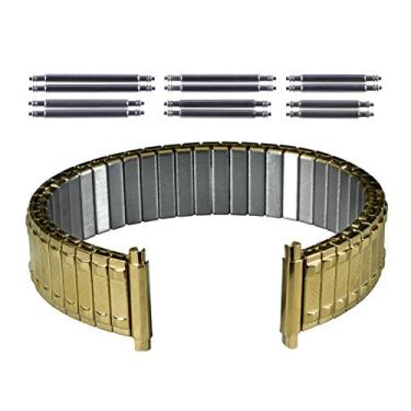 Imagem de Pulseira de relógio unissex Gilden de 15 a 20 mm de aço inoxidável e aço cruzado 510, Dourado