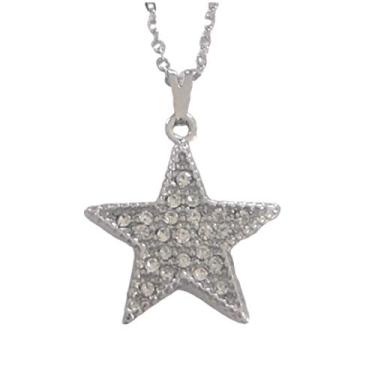 Imagem de Colar Estrela com Strass 20mm - Sunshine Cristais Cor:Prata
