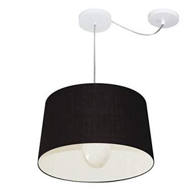 Imagem de Lustre Pendente com Desvio de Centro Cúpula 30/40x45 cm, Vivare Iluminação, Pendente4275 PR, Preto, Médio