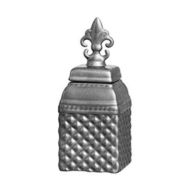 Imagem de Pote Charme Peq Com Tampa Ceramicas Pegorin Prata Pequeno