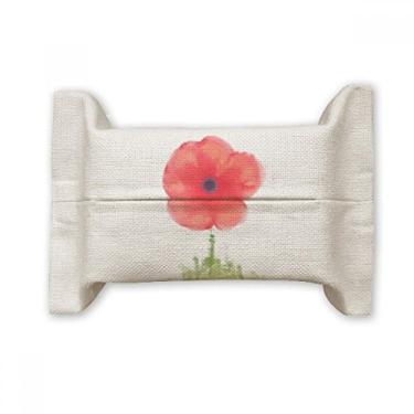 Imagem de Bolsa de linho de algodão para lenços faciais em aquarela Red Flower Corn Art