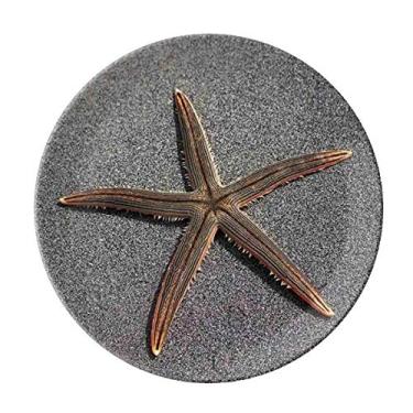 Imagem de Prato de parede cinza de estrela do mar ciência natureza decorativo de porcelana salver talheres, prato de jantar
