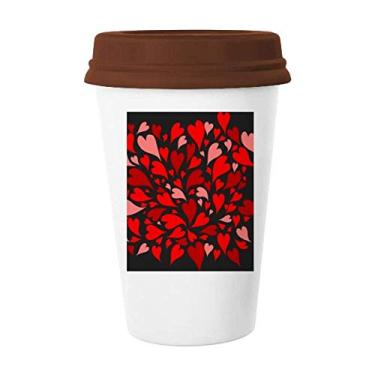 Imagem de Caneca de cerâmica para o dia dos namorados, preto, vermelho, rosa, copo, copo de café