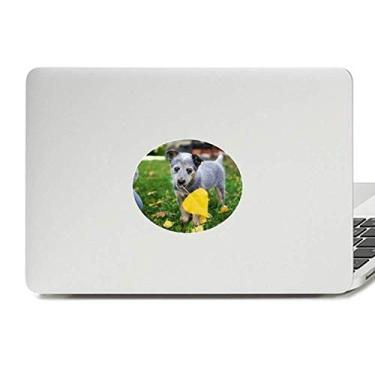 Imagem de Lindo filhote de cachorro de estimação fotografia decalque de vinil com emblema gráfico para laptop
