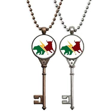 Imagem de OFFbb-USA Colar Separation Bull Market Chaveiro de urso com pingente de joia para decoração de casal