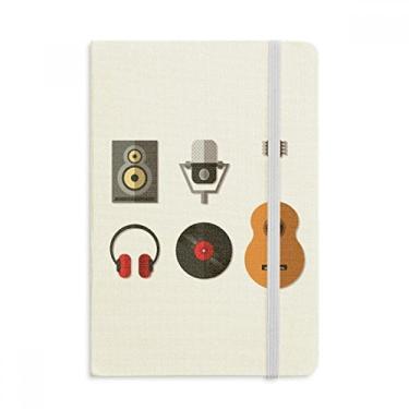 Imagem de Fone de ouvido para guitarra, microfone, música, caderno, tecido, capa dura, diário clássico A5