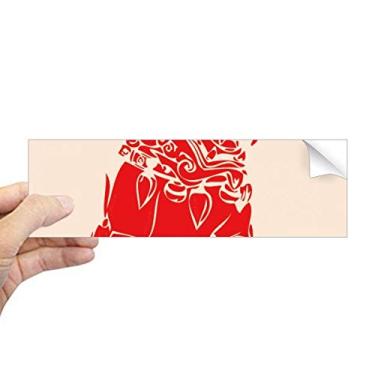 Imagem de DIYthinker Adesivo de leão vermelho chinês corte de papel patriotismo retangular para-choque notebook janela decalque