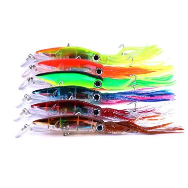 Imagem de Kit 6 Isca Artificial Lula Corrico Pescaria Embarcada Pesca Alto Mar Esportiva Marlin Namorado Cavala Cioba Dourado do Mar Oferta Top