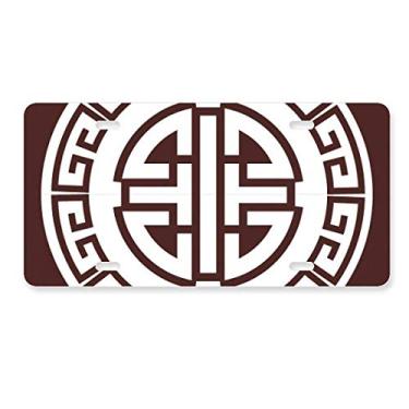 Imagem de DIYthinker Símbolo chinês de quatro bênçãos da China, placa de licença decoração de aço inoxidável para automóveis