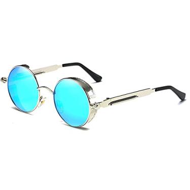 Imagem de Óculos de Sol Masculino EZREAL Retrô Steampunk Oculos de Sol Unissex com Proteção Uv400 Polarizados (C3)