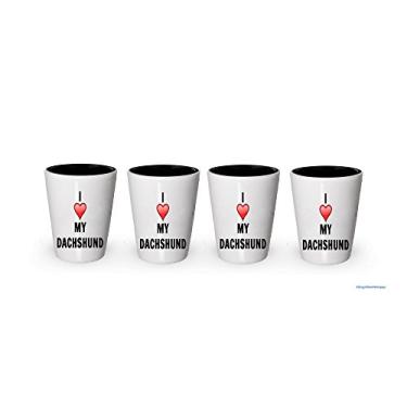 Imagem de I love my Dachshund Shot Glass - Presentes Dachshund Lover (4)