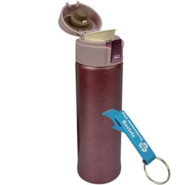 Imagem de Garrafa Térmica Aço Inox com Vedação 500 ml Rosa + Chaveiro CBRN18604