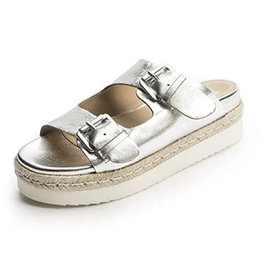 Imagem de Jane and the Shoe - JOJO Two Buckle Platform Sandal, Silver (7, Silver)