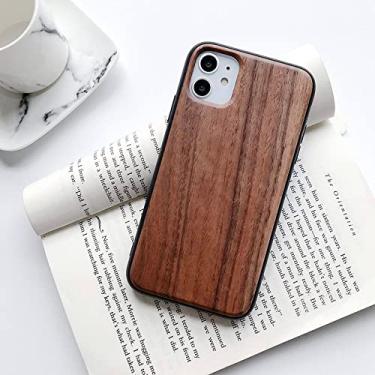 Imagem de Capa de madeira real para iPhone 14 13 11 12 Pro Max TPU Frame Capa de madeira sólida para iPhone XR X XS Max 7 8 Plus, b, para iphone 12