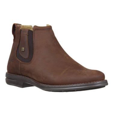 Imagem de Botina Masculina Bico Redondo Marrom Zebu 33565