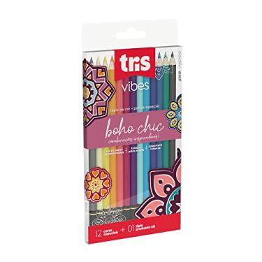 Imagem de Lápis De Cor Vibes - Tons Boho Chic - 12 Cores + 1 Lápis 6B - Tris