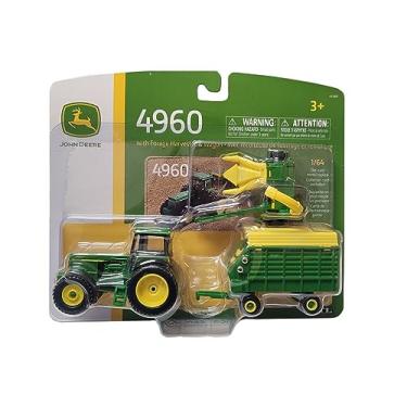 Imagem de John Deere 1/64 escala 4960 trator com colheita de forragem e vagão - LP67313