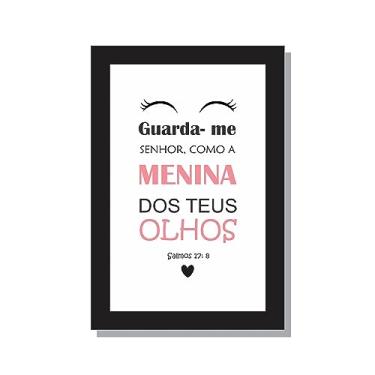 Imagem de Quadro frase Menina dos teus olhos arco íris quarto infantil COR:Preto