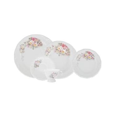 Imagem de Aparelho de Jantar 20 Peças P.Schmidt Clássica Eterna em Porcelana com Xícara de Chá - Branco