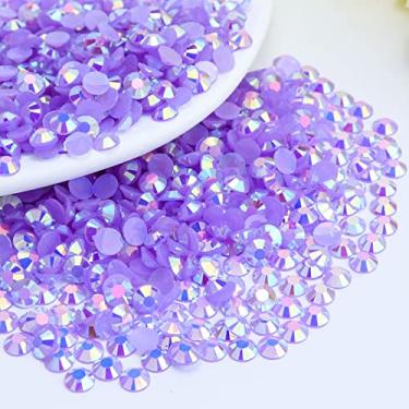 Imagem de Briskbloom 2000 peças 5 mm resina flatback strass, roxo claro / violeta cor AB flatback Jelly resina strass para canecas, garrafas, copos, decoração de artesanato, pedra de diamante com glitter solto