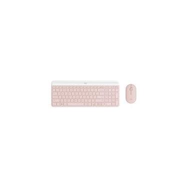 Imagem de Teclado e Mouse Sem fio Logitech MK470, USB, US, com Teclado Numérico, Rose - 920-011313