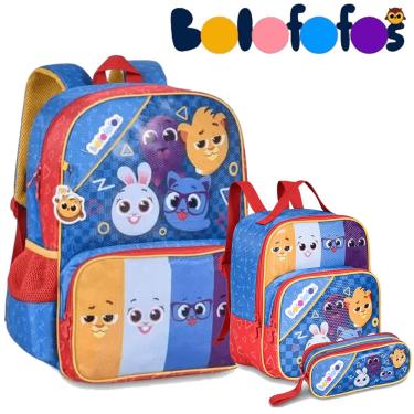 Imagem de Mochila de Costas Lancheira Térmica e Estojo Duplo Bolofofos