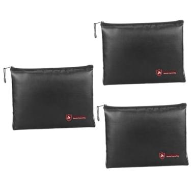 Imagem de Hemobllo 3 Peças Bolsa À Prova D'Água À Prova De Fogo Bolsa De Proteção De Dinheiro À Prova De Fogo Bolsa De Proteção À Prova D'Água Bolsa De Documentos À Prova D'Água Bolsa De Documentos