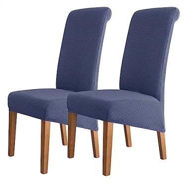 Imagem de Conjunto de capas para cadeiras de jantar 2/4/6/8 capas elásticas elastano capas de assento laváveis ​​capa protetora para cozinha de casamento sala de jantar escritório casa hotel banquete cerimônia