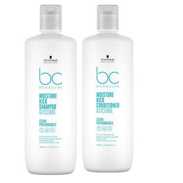 Imagem de Kit Schwarzkopf Professional BC Bonacure Clean Shampoo e Condicionador Moisture Kick Glycerol 1000ml