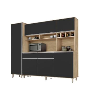 Imagem de Conjunto Jogo de Armário de Cozinha Completa Adega 6 Portas 2 Gavetas Brasil