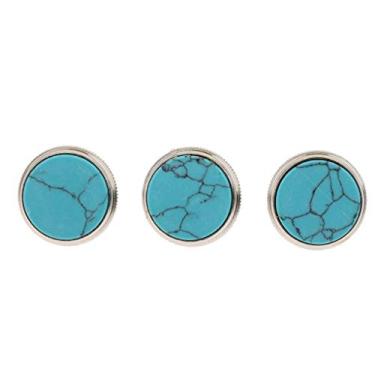 Imagem de Liyafy 3 peças válvula trompete botões de dedo acessórios musicais prata com relevo azul turquesa