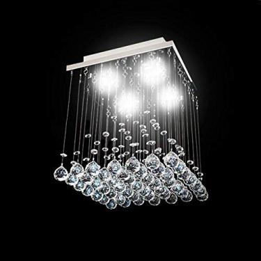 Imagem de Lustre Plafon Quadrado HT Cairo de Cristais Legítimos para 4 Lâmpadas GU10