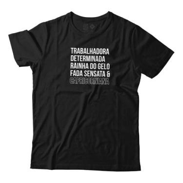 Imagem de Camiseta Signo Capricorniana Determinada Rainha Do Gelo Poesia - Estud