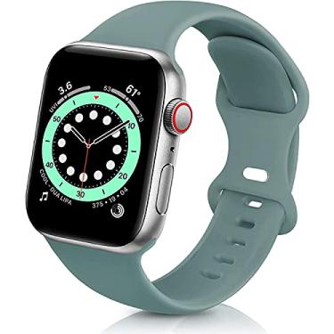 Imagem de Hoopyeecase pulseira de relógio Compatível com Apple Watch Band 38mm 40mm 42mm 44mm, Suave Silicone Esporte Substituição Banda Compatível com iWatch Series 6 5 4 3 2 1 para mulheres homens