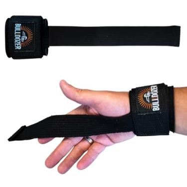 Imagem de Strap Com Munhequeira Musculação Academia Grip - Vem O Par (Preto)