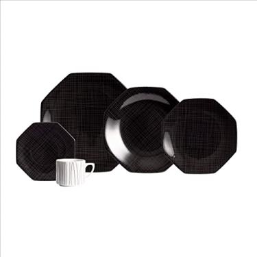 Imagem de Serviço de Jantar e Chá 20 Peças em Porcelana, Modelo Octogonal Orion, Decoração Apollo, Porcelana Schmidt