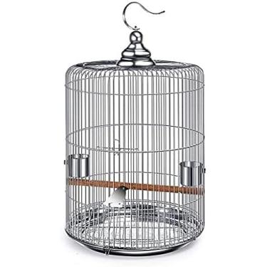 Imagem de Gaiola para pássaros de aço inoxidável grande com ganchos de metal pode ser pendurada no exterior Vila para pássaros Gaiola redonda para pássaros com 6 opções de tamanho Gaiola de vôo, 3XL