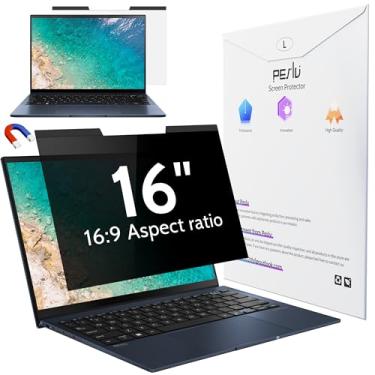 Imagem de Peslv Tela magnética de privacidade para laptop de 40.6 cm e 40.9 cm para monitor de computador 16:9, protetor antirreflexo removível protetor de luz azul compatível com Lenovo Hp Dell Acer Asus